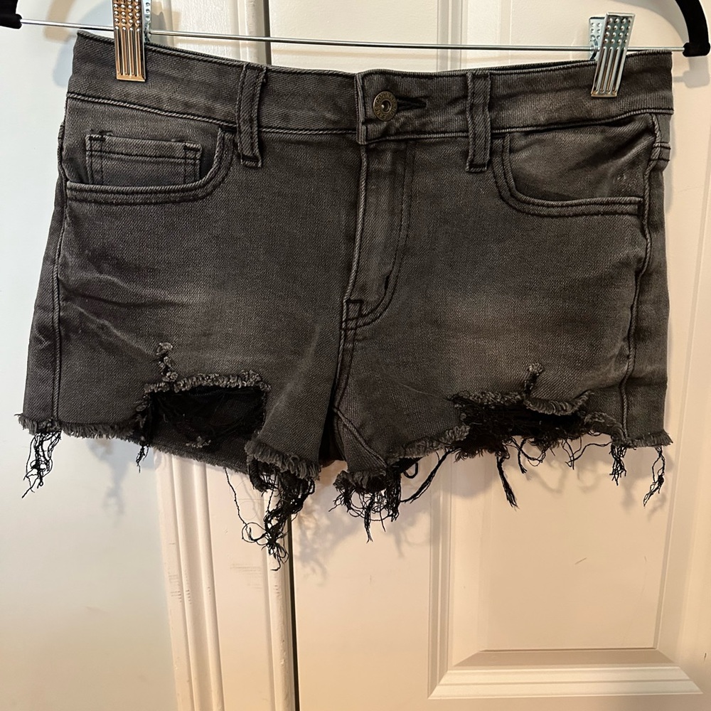 Contraband Black Denim Distressed Shorts Junior Size 3